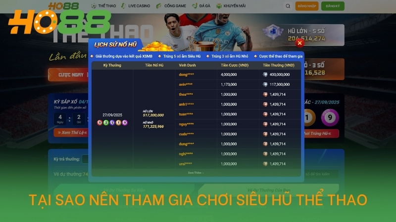 Những lý do nên tham gia Siêu hũ thể thao